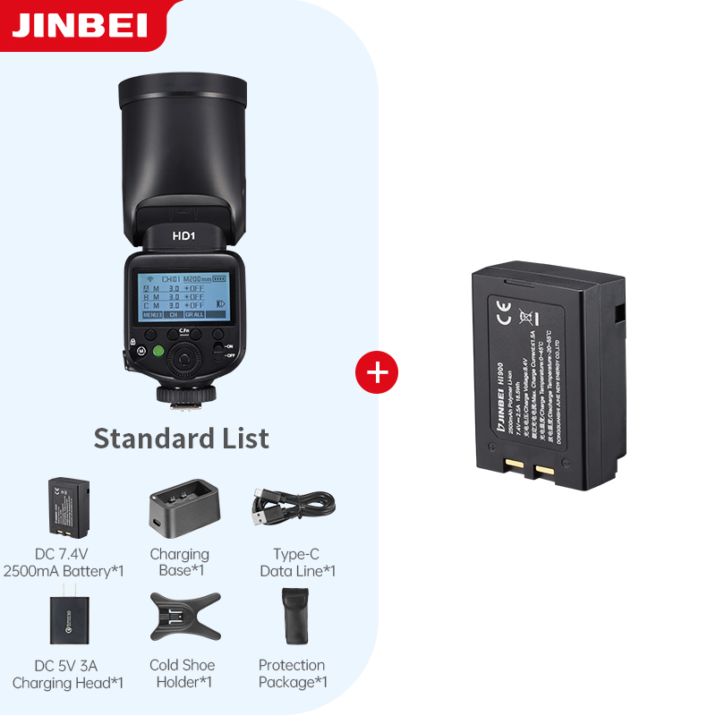 Outdoor Lighting Kit Photography - JINBEI HD-1 Rundkopf-HSS-Speedlite Outdoor-Fotografie-Kamerablitzlicht Li-Ionen-Akku-Kit mit