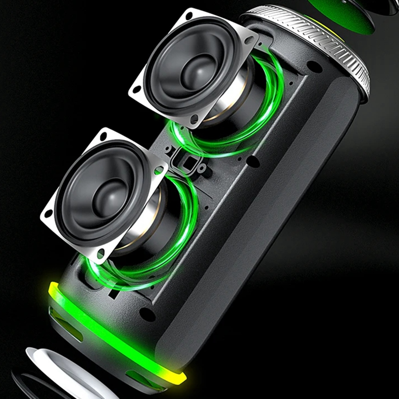 Outdoor Lighting Wireless - 360-Grad-Stereo-Wireless-Bluetooth-Lautsprecher, wasserdichter Lautsprecher mit farbigem Stimmungslicht,