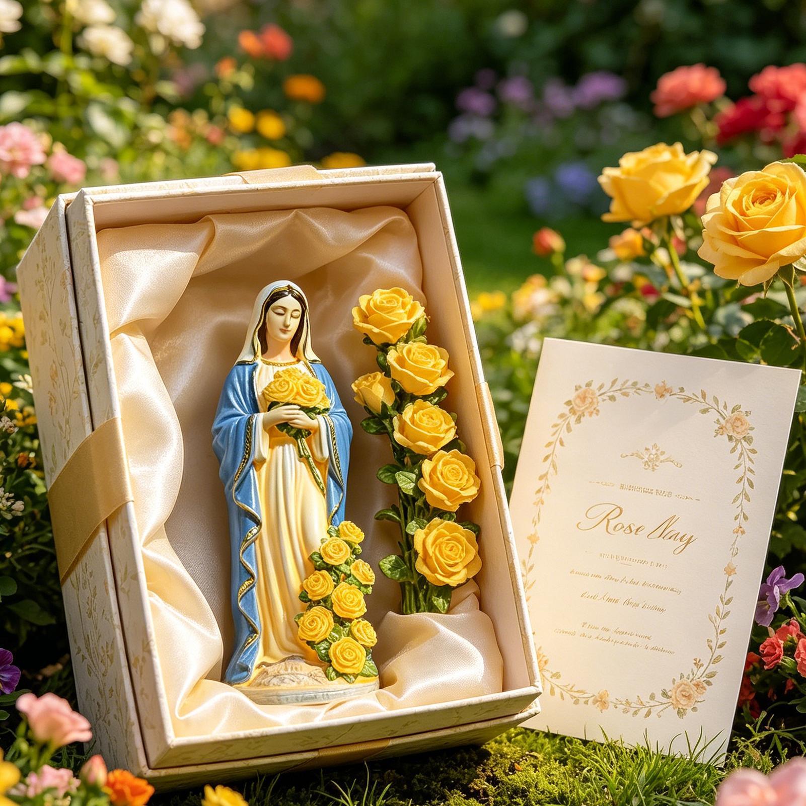 Outdoor Lighting Fixtures - Solar-Statue der Jungfrau Maria, Gartendekoration, Solar-Harzfigur,