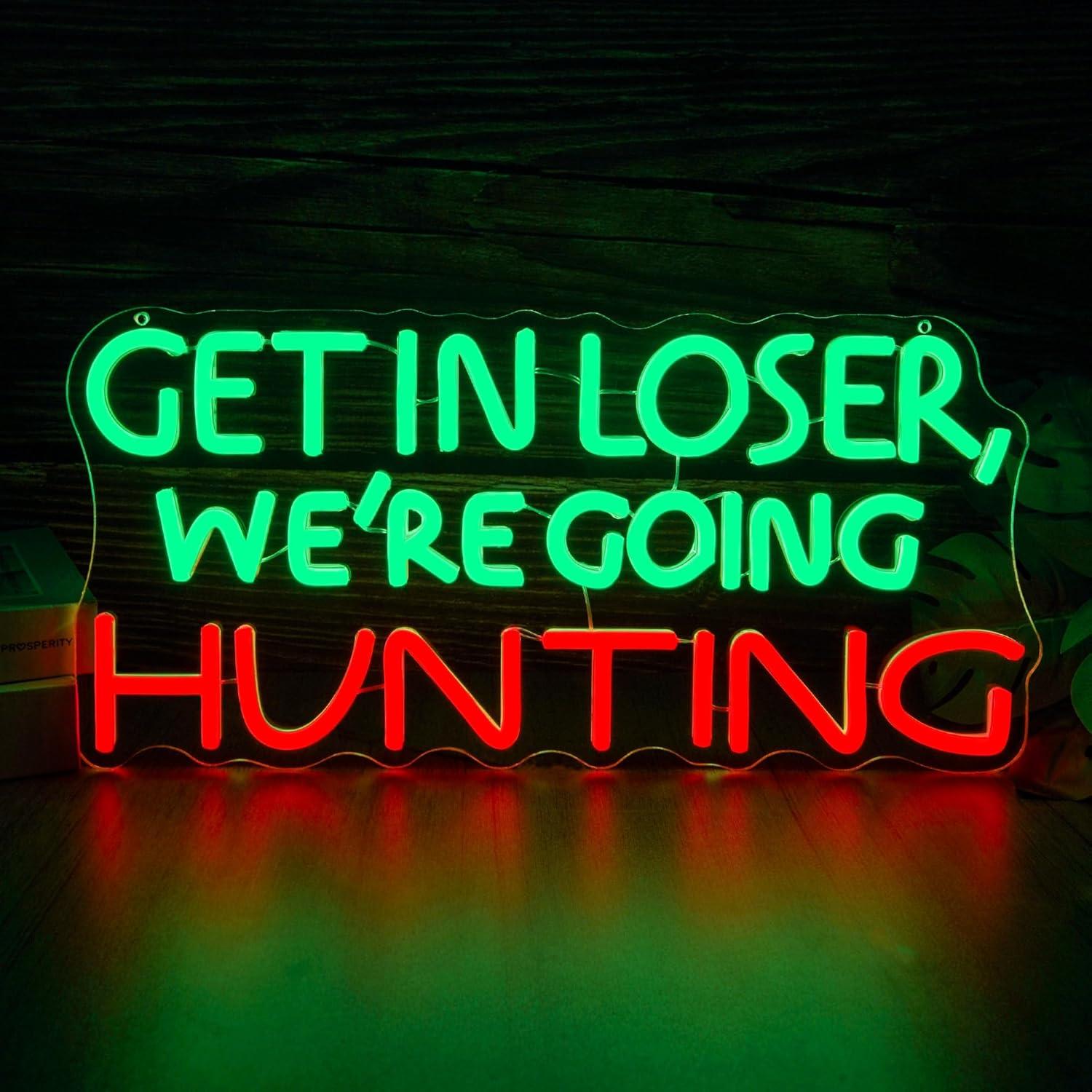 Outdoor Lighting And Decor - Lustiges Jagd-Neonschild LED-Licht Hirschjäger-Dekoration Dimmbar USB-Betrieben