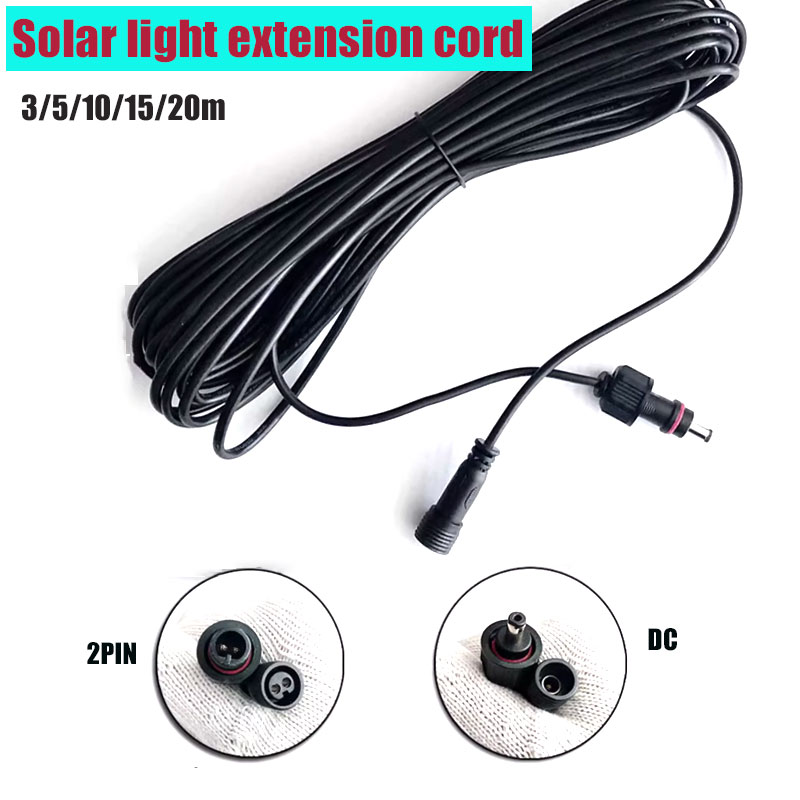 Outdoor Lighting Extension Cable - Wasserdichtes DC-Solarlicht-Verlängerungskabel für den Außenbereich, 2-poliges