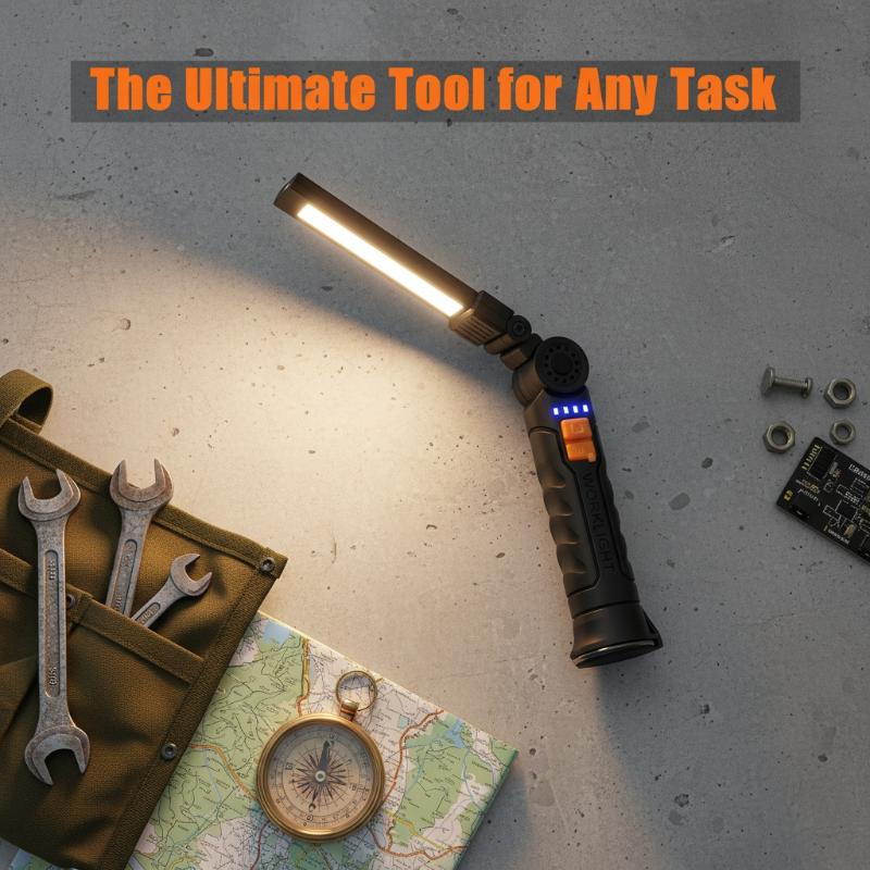 Outdoor Lighting Jobs - Wiederaufladbare LED-Taschenlampe, Arbeitsleuchte mit Magnet und