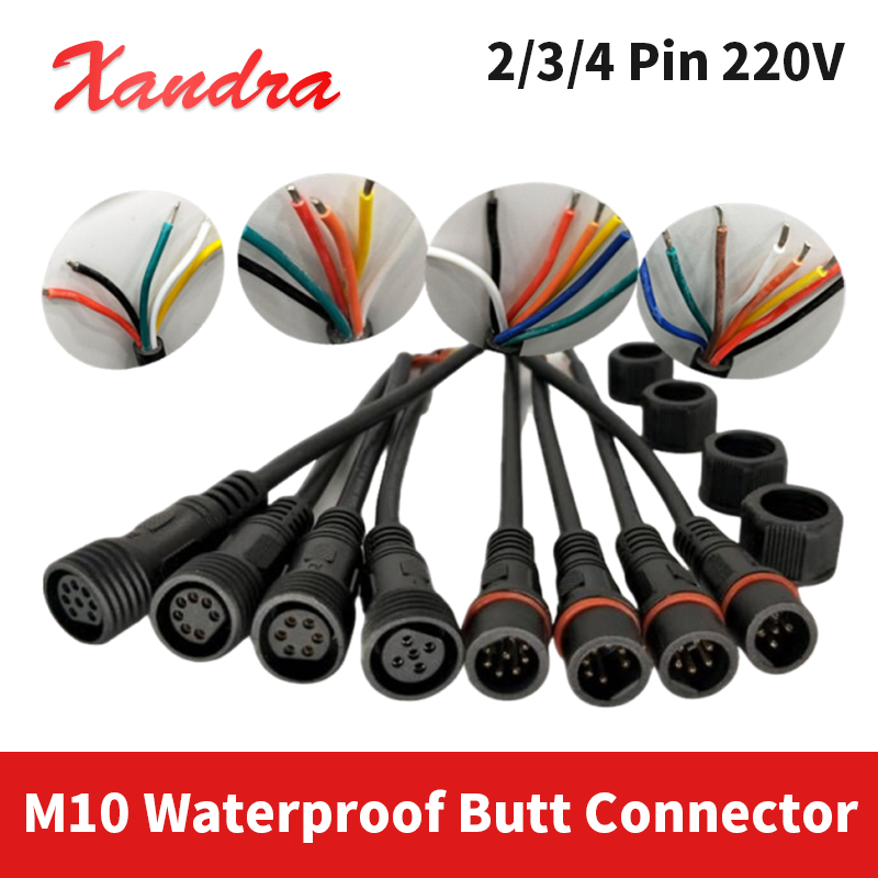 Outdoor Lighting Extension Cable - M10 Wasserdichter Steckverbinder 2-Pin 3-Pin 4-Pin