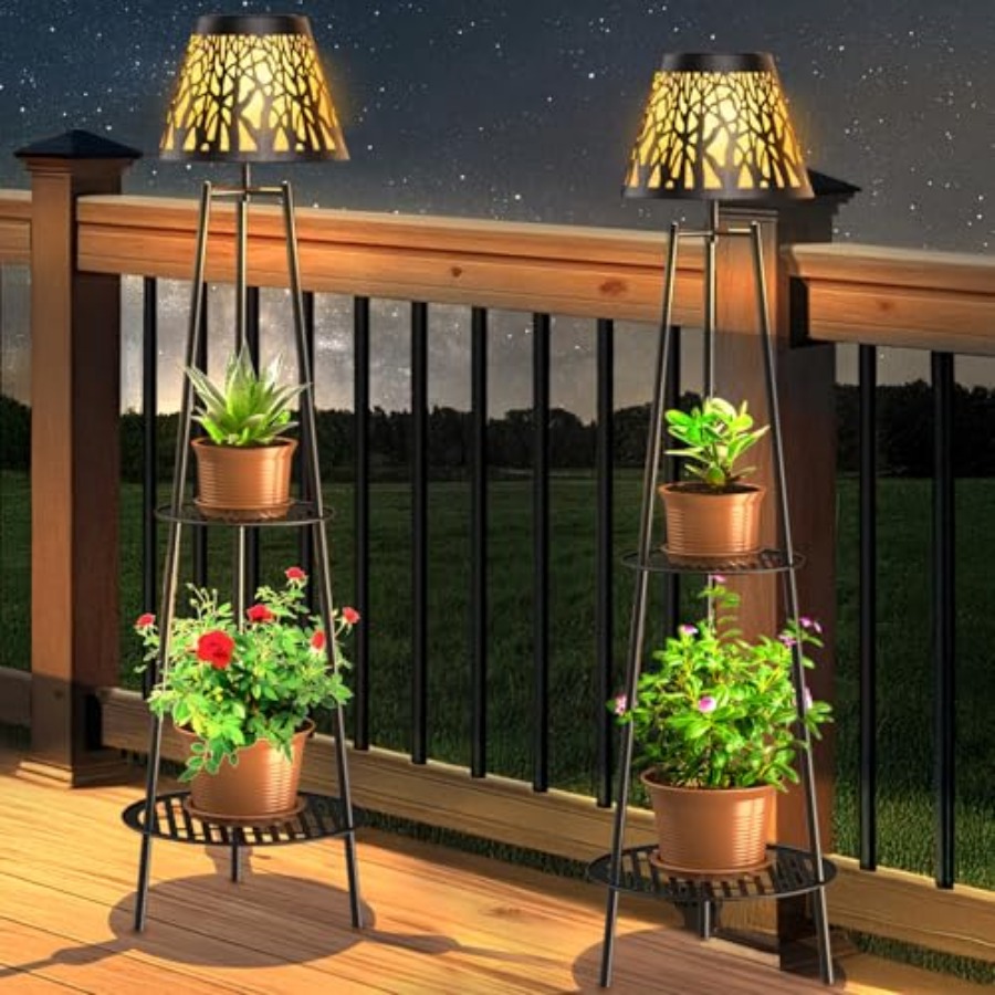 Outdoor Lighting And Decor - 2er-Pack Solar-Bodenleuchte für den Außenbereich mit