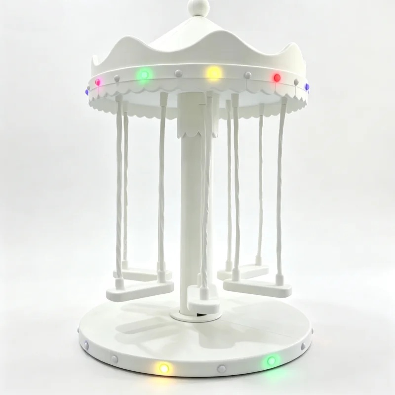 Outdoor Lighting Rental For Party - Weißes, weiches, drehbares Karussell mit bunten