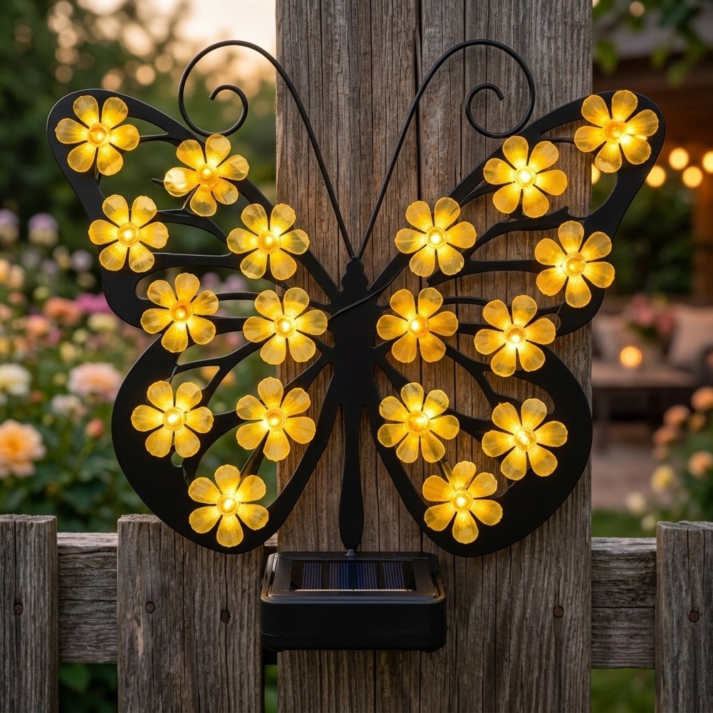 Solar-Schmetterlings-Wanddekor – Outdoor Lighting Accent Bewertung und Preis