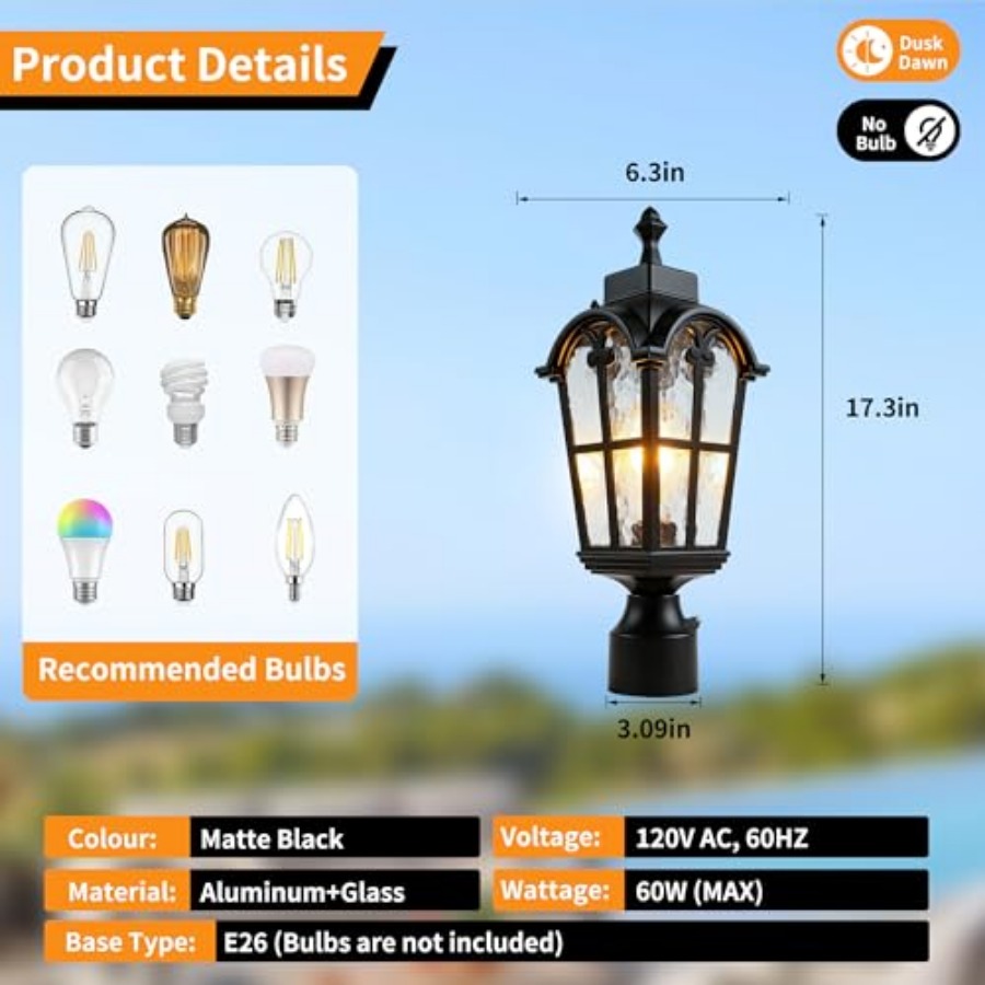 Sensor-Außenpfostenleuchten, w – Outdoor Lighting Fixtures Bewertung und Preis