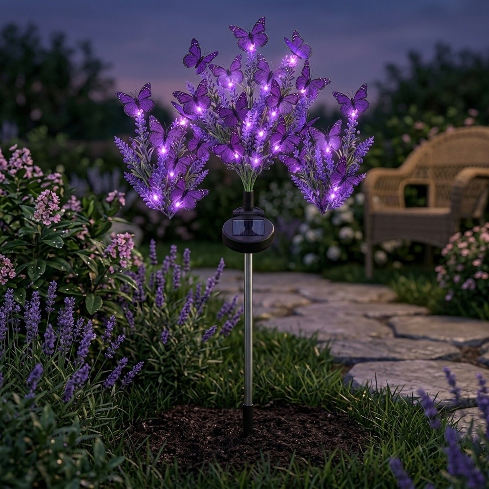Outdoor-Blumendekoration, lila – Outdoor Lighting Accent Bewertung und Preis