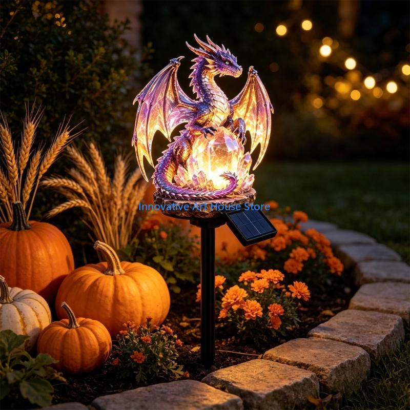 E1PC Harz-Drachen-Gartenpfahl- – Outdoor Lighting Accent Bewertung und Preis