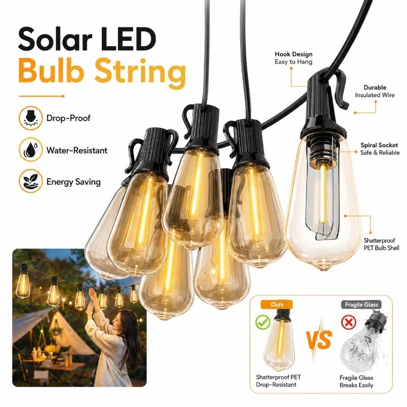 Solarbetriebene LED-Papaya-Lic – Solar Fairy String Bewertung und Preis